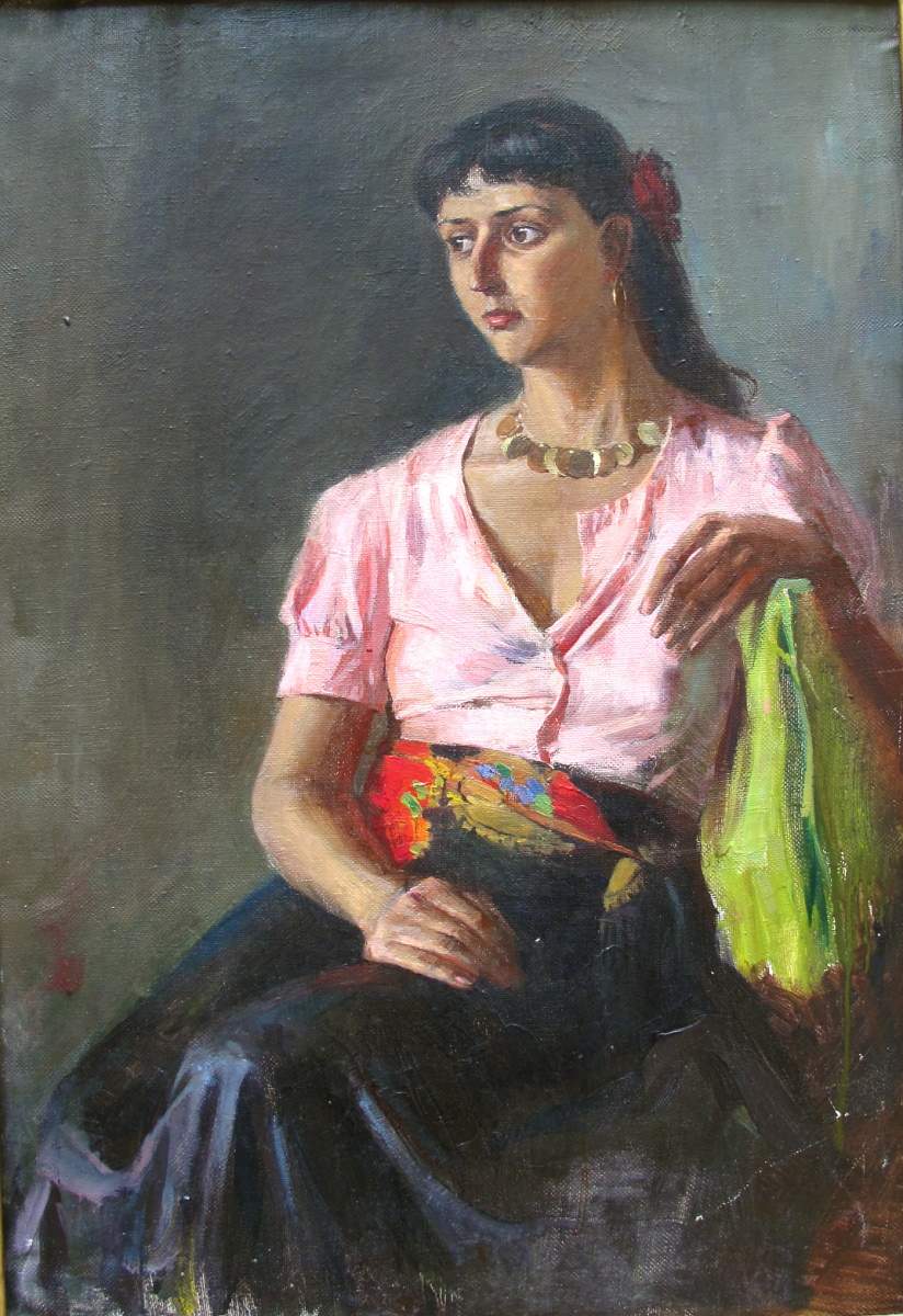 Any's portret in gipsy clothes, oil on canvas, 30.71"h x21.54"w (78x54.7cm), 1985