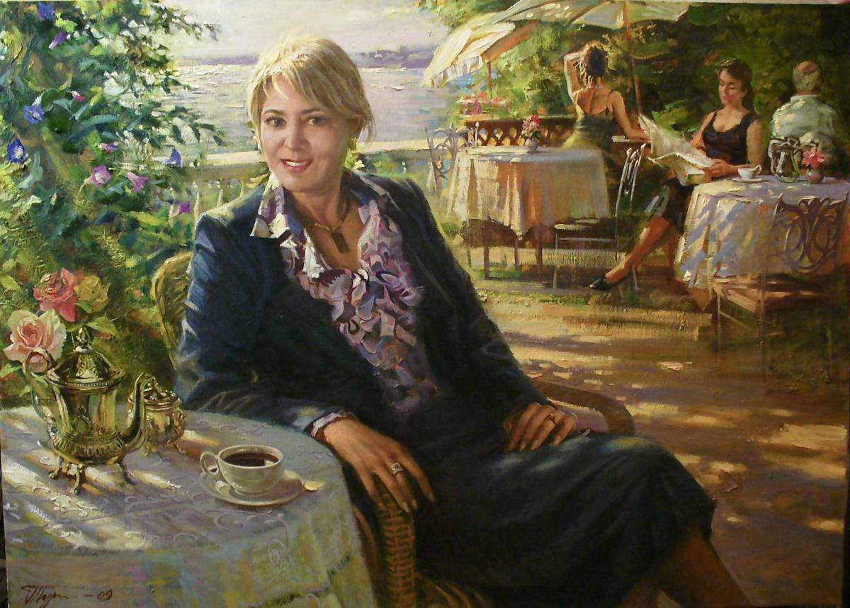 Figen's portrait, oil on canvas, 45.28"h x31.5"w (115x80cm), 2009