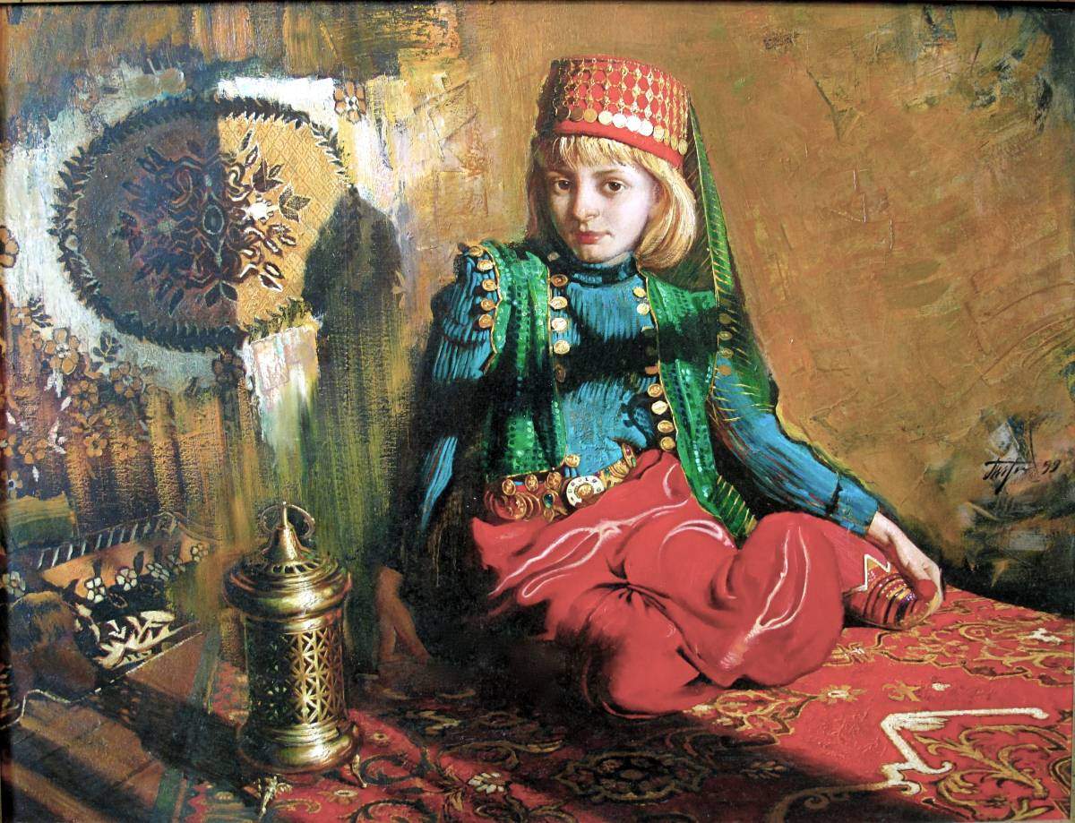 Olia in Turkish costume, oil on canvas, 31.5"h x41.34"w (80x105cm), 1999