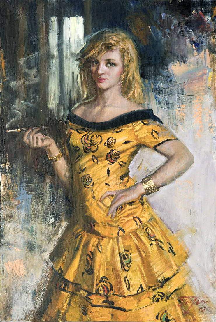 Olia, oil on canvas, 27.56"h x15.75"w (70x40cm), 2008