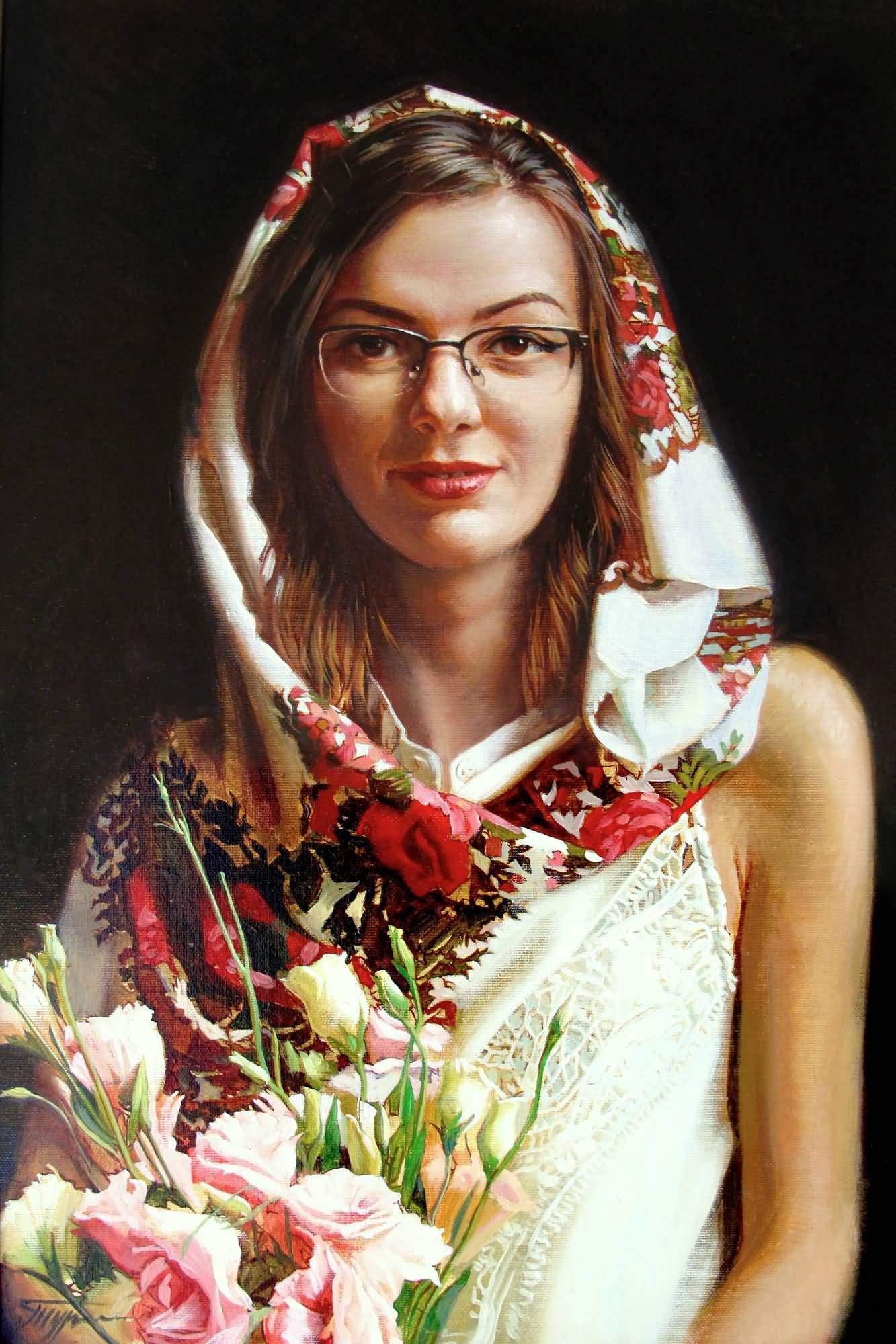 Nastya, oil on canvas, 23.62"h x15.75"w (60x40cm), 2019