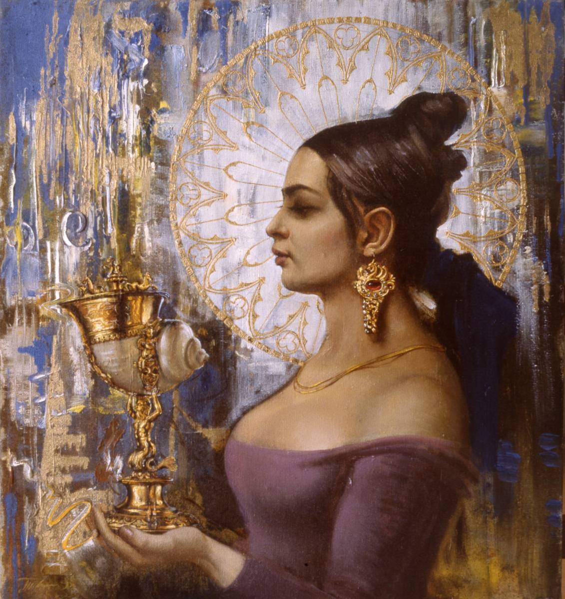 Esmeralda, oil on canvas, 25.59"h x25.59"w (65x65cm), 1995